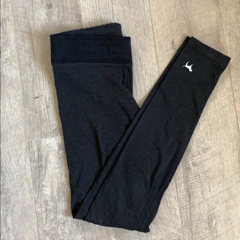 PINK Lace Waistband Yoga Leggings